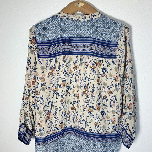 Anthropologie Fig And Flower Floral Paisley Shell Button Latch Sleeve Size Small - Picture 7 of 11